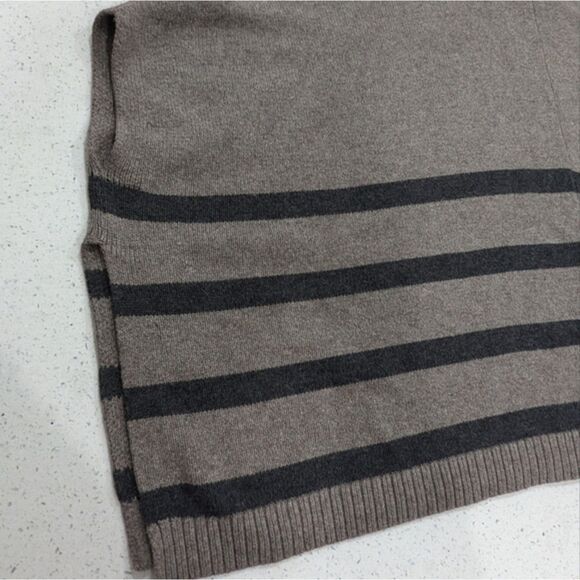 Banana Republic Factory Women Wool Blend Grayish Tan Poncho Sweater Cowl Neck M - Picture 7 of 10